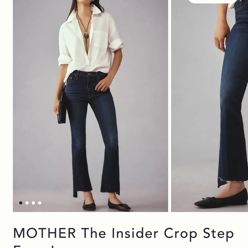 MOTHER The Insider Crop Step Fray Jeans 26 dark wash LIKE NEW